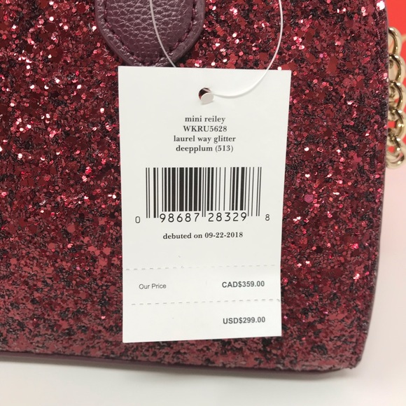 ➕ Kate spade mini Reiley laurel way glitter plum - Picture 5 of 6